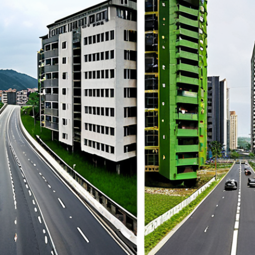 The Evolving Landscape of Regional Development**
    A split image contrasting two eras of regional development. On the left, a dull, grey scene dominated by large, monolithic concrete highways and generic, towering apartment buildings, representing traditional infrastructure (SOC). On the right, a vibrant, lively scene depicting a modern, "software-driven" approach: a green, sustainable community with active public spaces, local businesses, diverse people interacting, and unique cultural elements. The transition from left to right should be visually striking, emphasizing a shift towards human-centric and sustainable value creation.

2.  **Prompt for