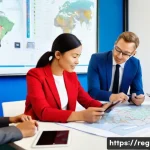 지역개발 분야 이직 면접 팁 - **Image Prompt 1: Deep Regional Understanding and Strategic Discussion**
A diverse group of five...