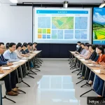 Home 19 지역개발 업계에서의 지속 가능한 개발 - A vibrant community meeting scene in a modern town hall where diverse local residents actively parti...