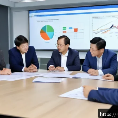 Home 30 지역개발 프로젝트 협상 전략 - A diverse group of stakeholders gathered around a large conference table in a modern office setting,...
